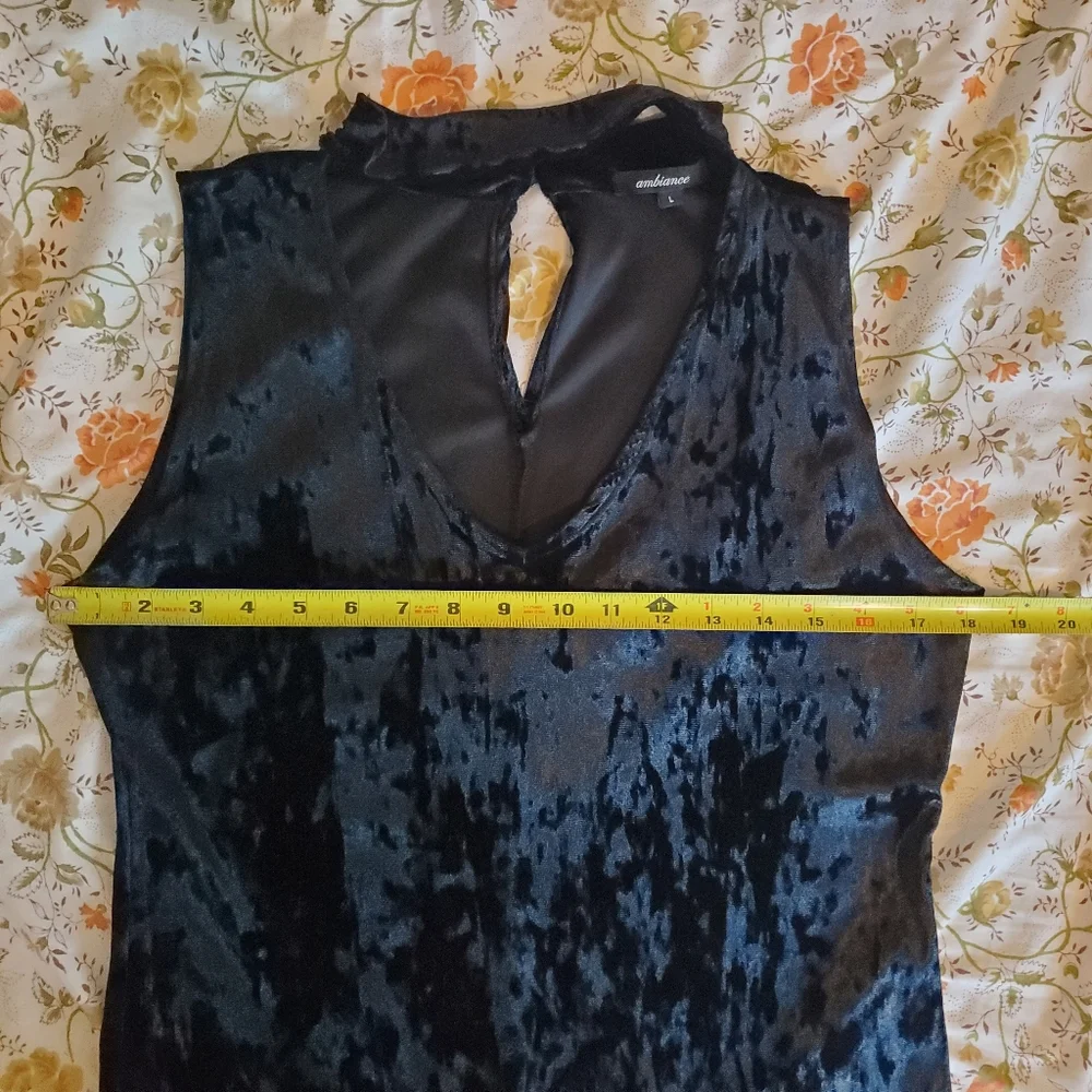 Ambiance Black Velvet Dress W/ Choker Size L Whimsigoth vamp Holiday party
